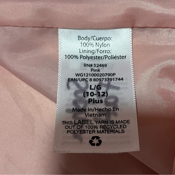 Wonder Nation iridescent light pink lined raincoat jacket size L 10/12 - Picture 6 of 6